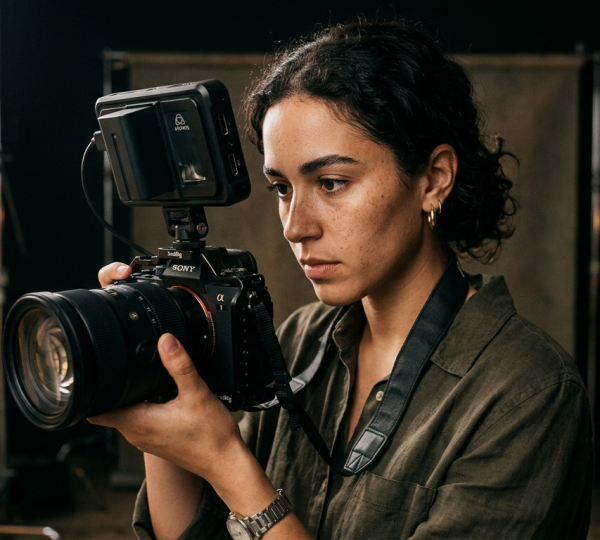 SOLO Academy — تدريب التصوير العملي مصور أثناء تدريب عملي باستخدام كاميرا DSLR ضمن بيئة تعليم التصوير في SOLO Academy